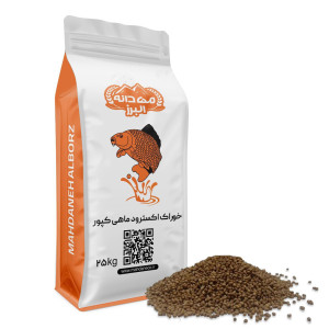 🐠 ۷۲۱- غذای اکسترود کپور مهدانه (F) (ماهی ۲۵ الی ۱٠٠ گرم) {ویژه}